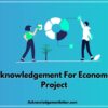 Acknowledgement For Economics Project