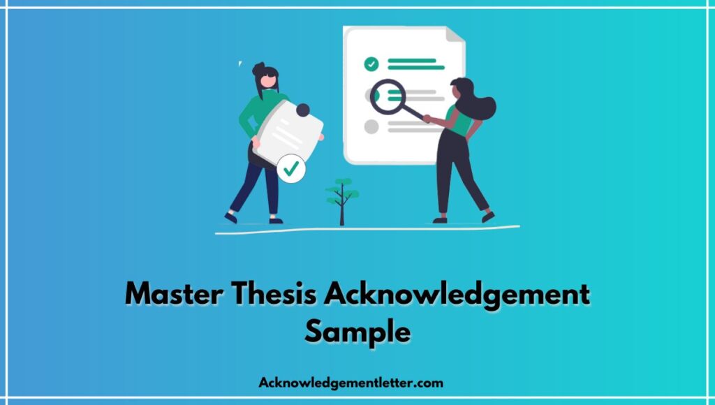 Master Thesis Acknowledgement Sample
