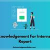 Acknowledgement For Internship Report